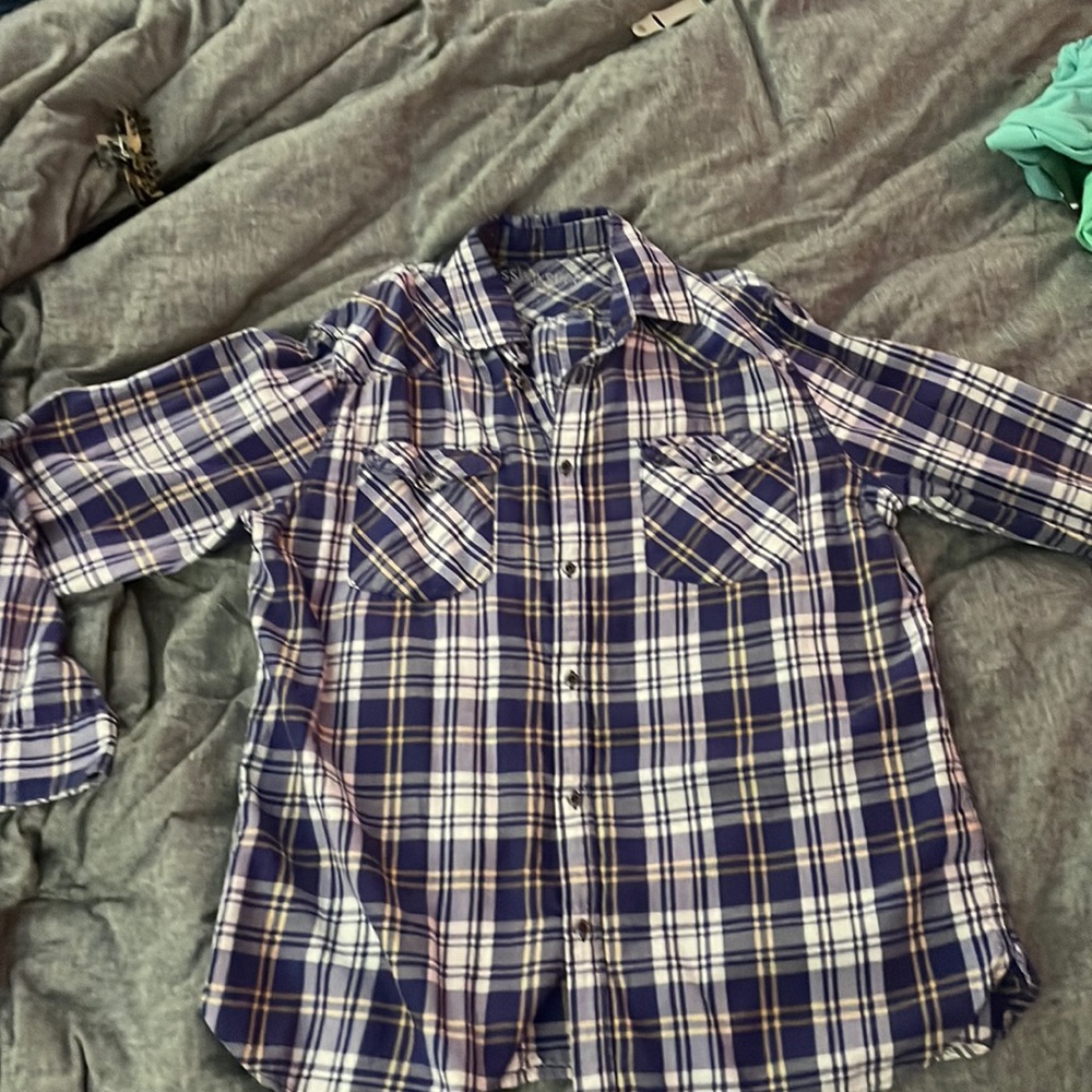 Purple, Yellow and White Flannel. Mossimo Supply Co XL